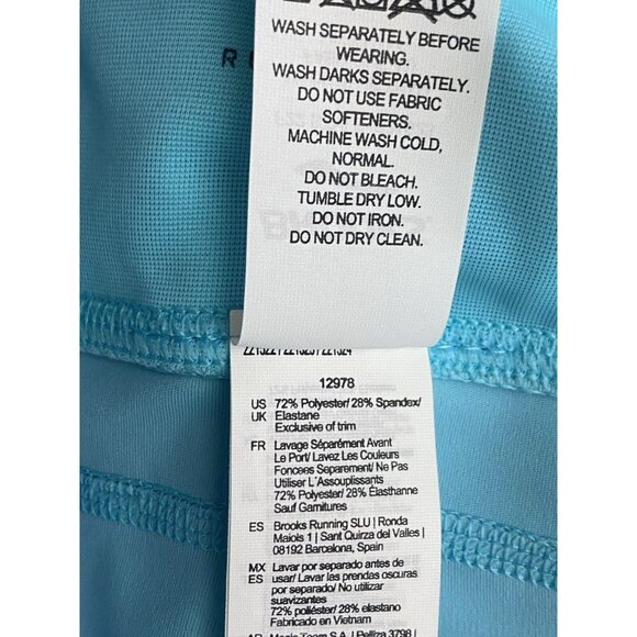 Brooks Women Size XXL Method 5” Short Tights Vivid Teal Wicking 4 Way Stretch - Picture 5 of 10